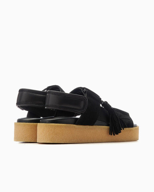 Sandalo Donna in crepe con nappa Nero CLARKS- Francavilla Moda